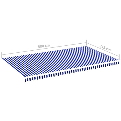 Vervangingsdoek voor luifel 6x3,5 m blauw en wit