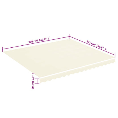 Vervangingsdoek voor luifel 4x3,5 m crèmekleurig