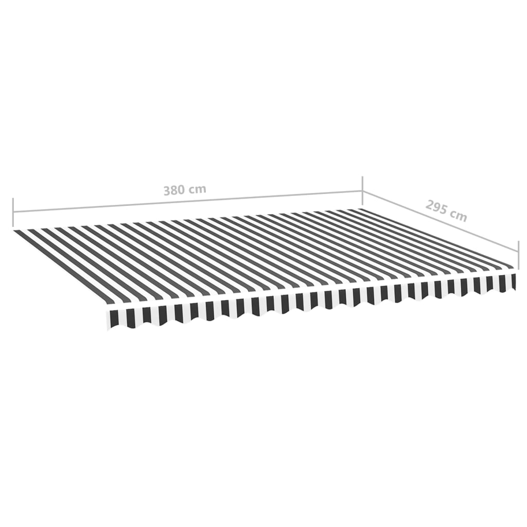 Vervangingsdoek voor luifel 4x3 m antracietkleurig en wit