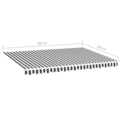 Vervangingsdoek voor luifel 4x3 m antracietkleurig en wit