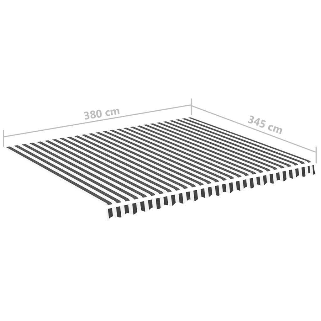 Vervangingsdoek voor luifel 4x3,5 m antracietkleurig en wit