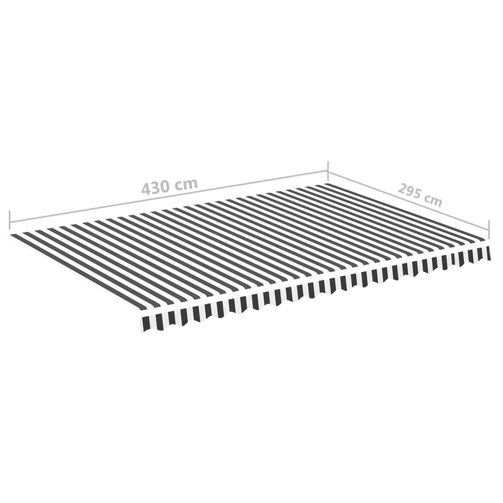 Vervangingsdoek voor luifel 4,5x3 m antracietkleurig en wit