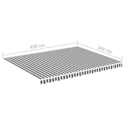 Vervangingsdoek voor luifel 4,5x3,5 m antracietkleurig en wit