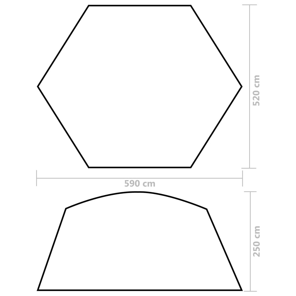 Zwembadtent 590x520x250 cm stof groen