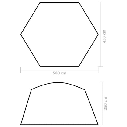 Zwembadtent 500x433x250 cm stof geel