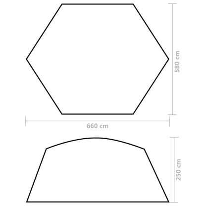 Zwembadtent 660x580x250 cm stof geel