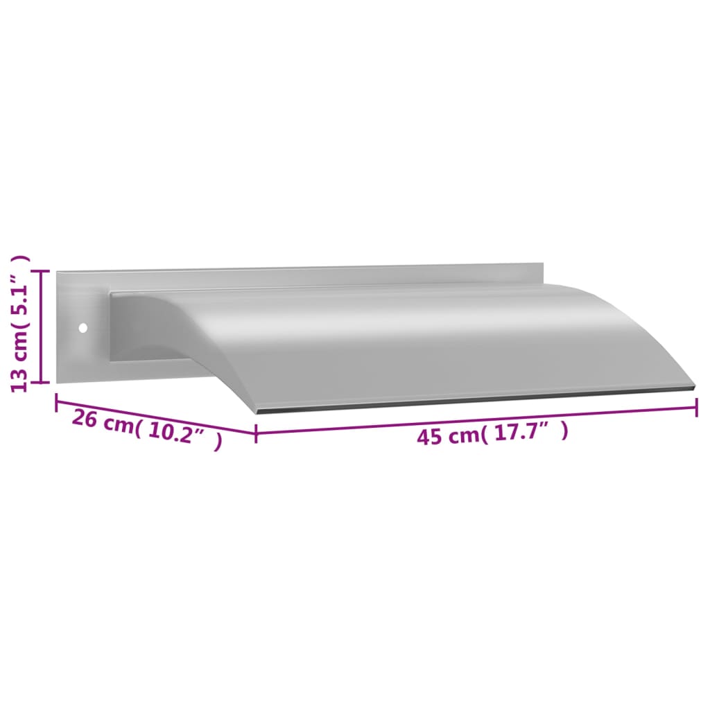 Zwembadfontein 45x26x13 cm roestvrij staal zilverkleurig