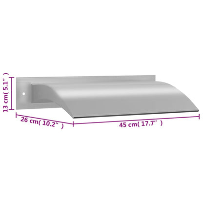 Zwembadfontein 45x26x13 cm roestvrij staal zilverkleurig