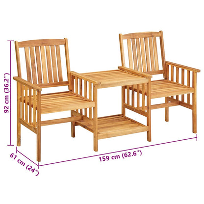 Tuinstoelen met tafeltje en kussens massief acaciahout