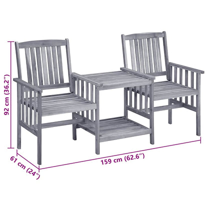 Tuinstoelen met tafeltje en kussens massief acaciahout