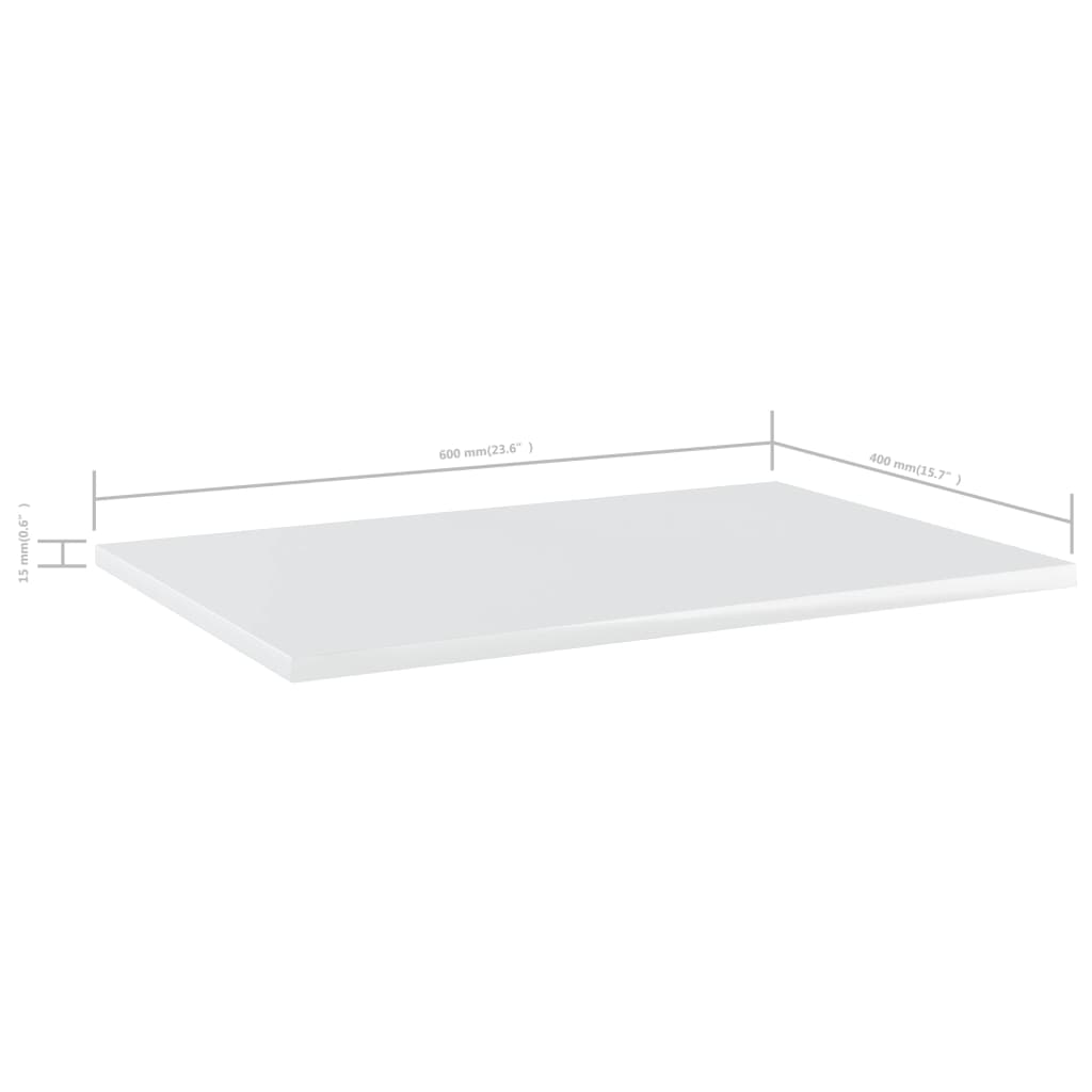 Wandschappen 4 st 60x40x1,5 cm bewerkt hout hoogglans wit