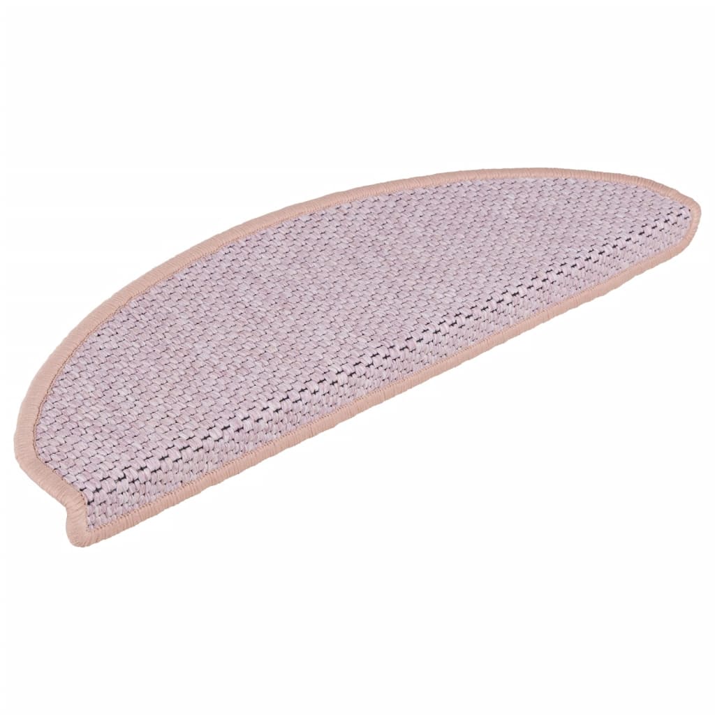 Trapmatten zelfklevend 15 st sisal-look 65x21x4 cm roze