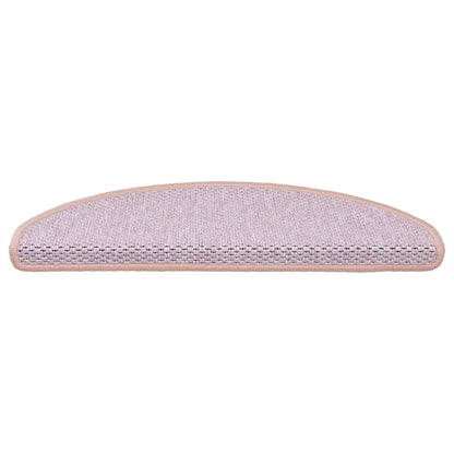 Trapmatten zelfklevend 15 st sisal-look 65x21x4 cm roze