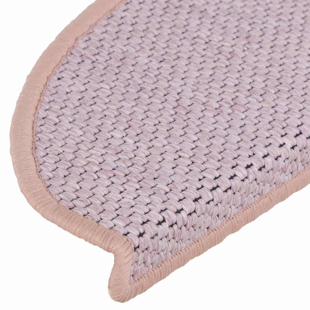 Trapmatten zelfklevend 15 st sisal-look 65x21x4 cm roze