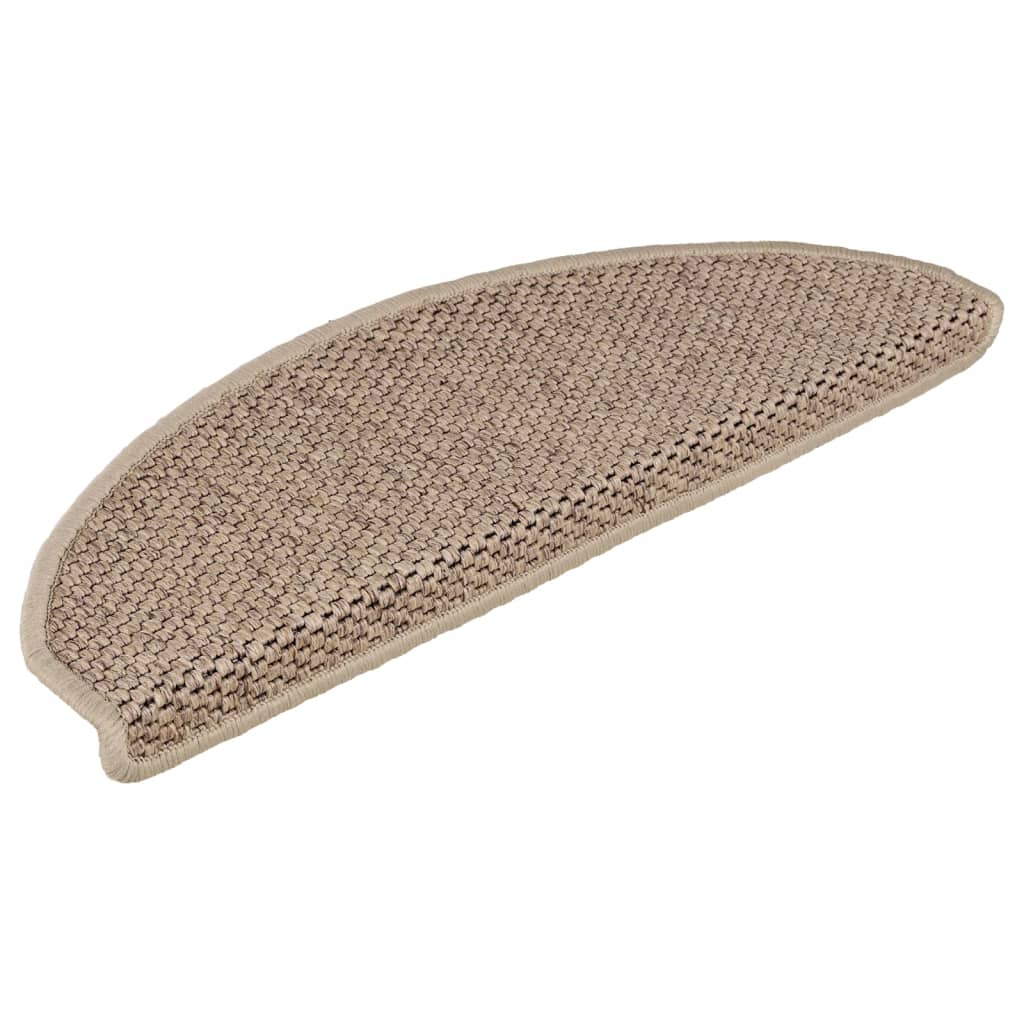 Trapmatten zelfklevend 15 st sisal-look 65x21x4 cm zandkleurig