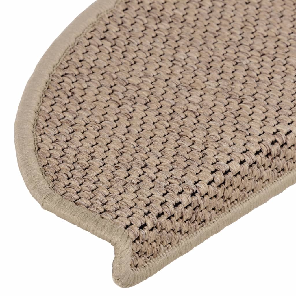 Trapmatten zelfklevend 15 st sisal-look 65x21x4 cm zandkleurig