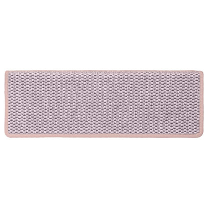 Trapmatten zelfklevend 15 st sisal-look 65x21x4 cm roze