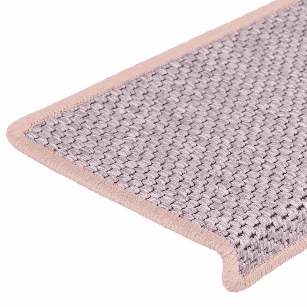 Trapmatten zelfklevend 15 st sisal-look 65x21x4 cm roze