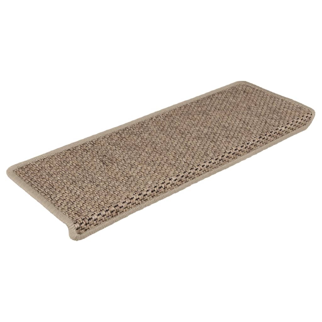 Trapmatten zelfklevend 15 st sisal-look 65x21x4 cm zandkleurig