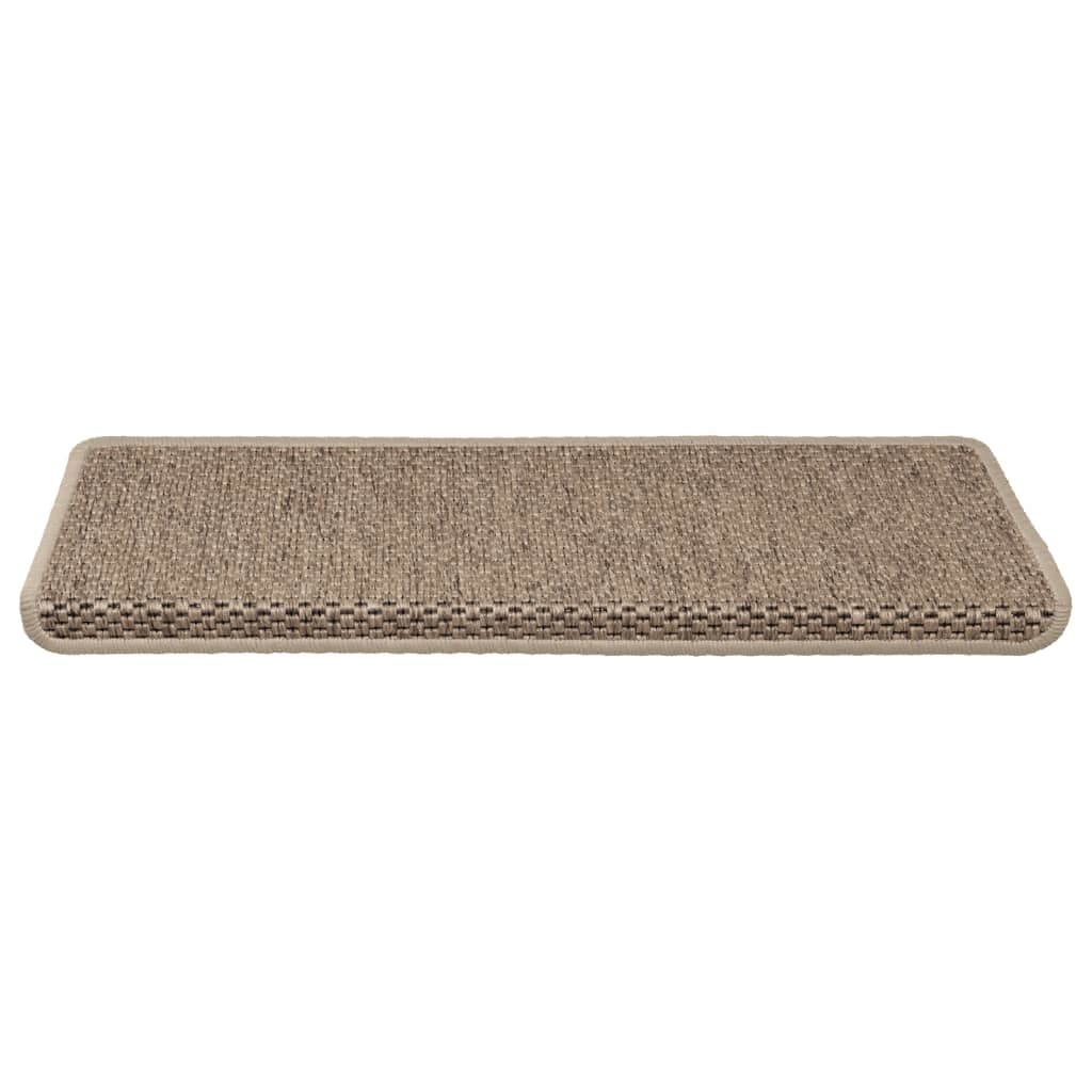 Trapmatten zelfklevend 15 st sisal-look 65x21x4 cm zandkleurig