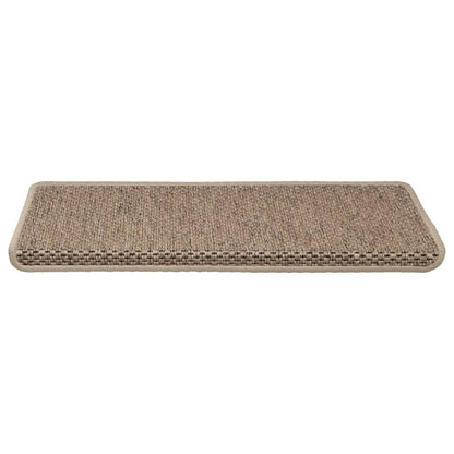 Trapmatten zelfklevend 15 st sisal-look 65x21x4 cm zandkleurig