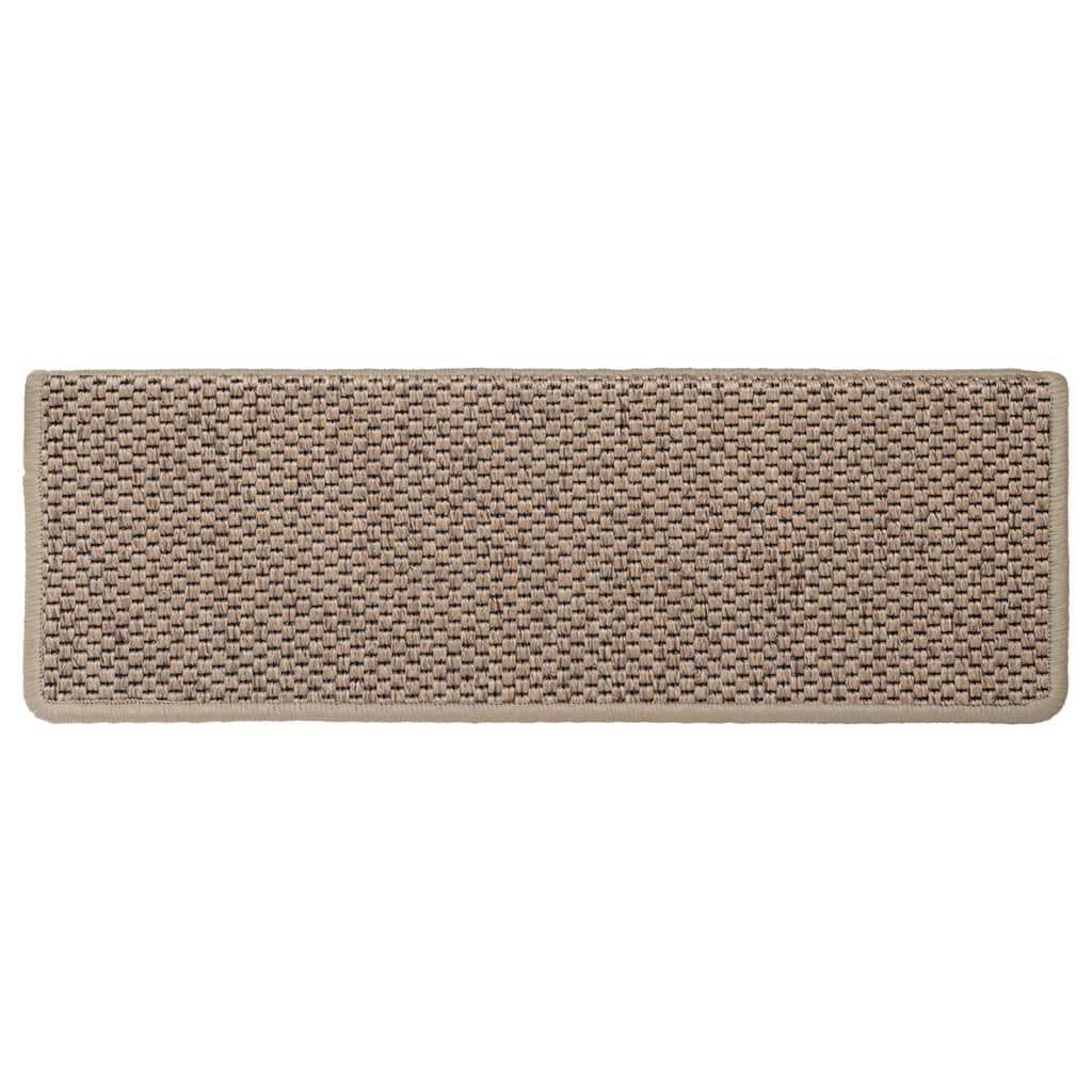 Trapmatten zelfklevend 15 st sisal-look 65x21x4 cm zandkleurig