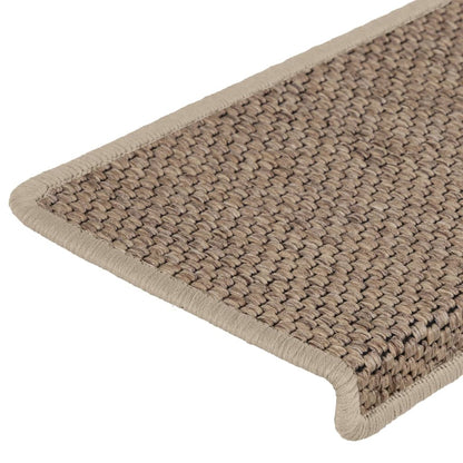 Trapmatten zelfklevend 15 st sisal-look 65x21x4 cm zandkleurig