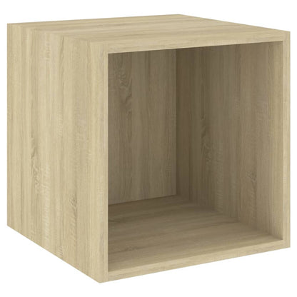 Wandkasten 2 st 37x37x37 cm bewerkt hout sonoma eikenkleurig