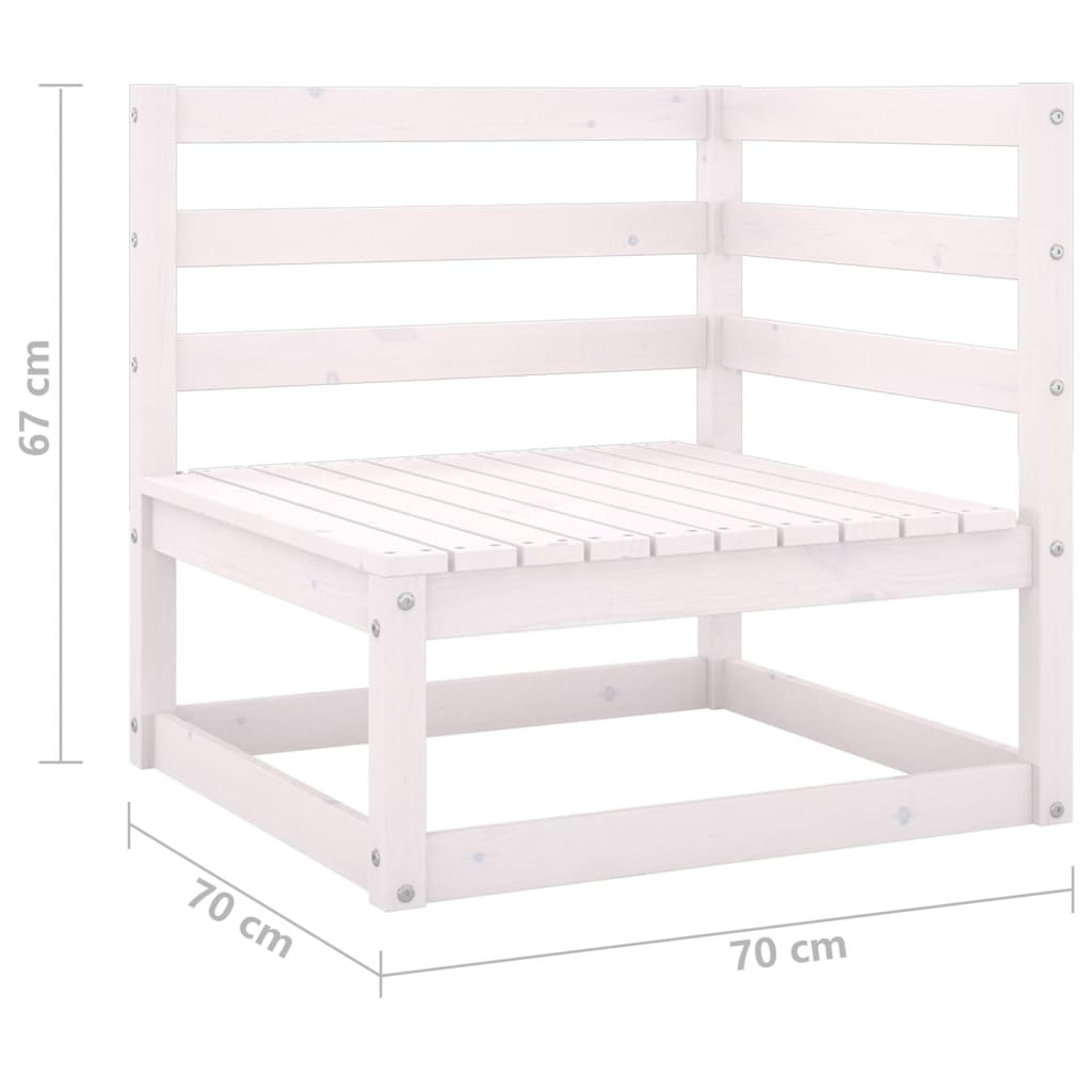 Tuinhoekbanken 2 st massief grenenhout wit