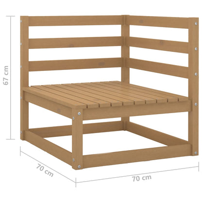 Tuinhoekbanken 2 st massief grenenhout honingbruin