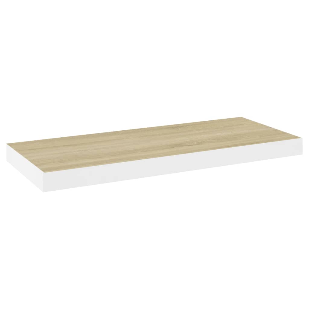 Wandschappen zwevend 4 st 60x23,5x3,8 cm MDF eikenkleurig wit