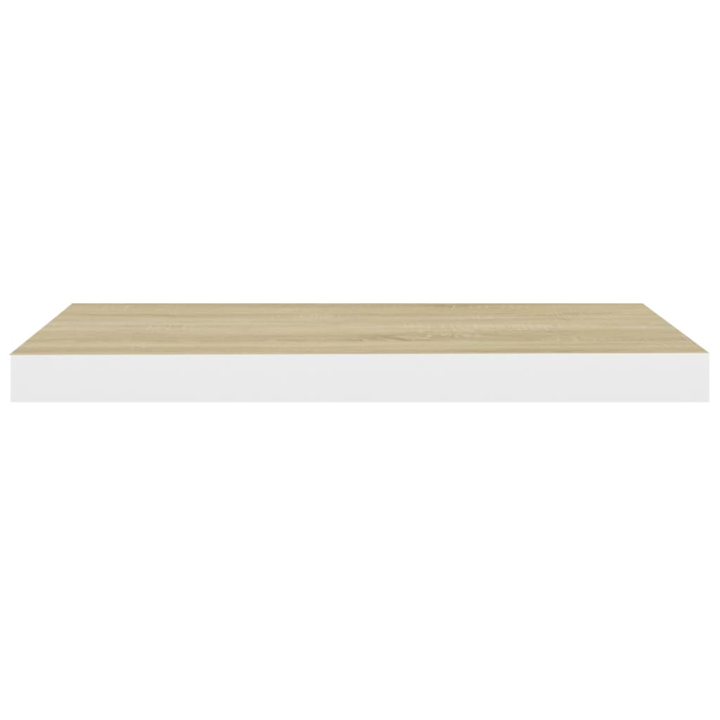 Wandschappen zwevend 4 st 60x23,5x3,8 cm MDF eikenkleurig wit