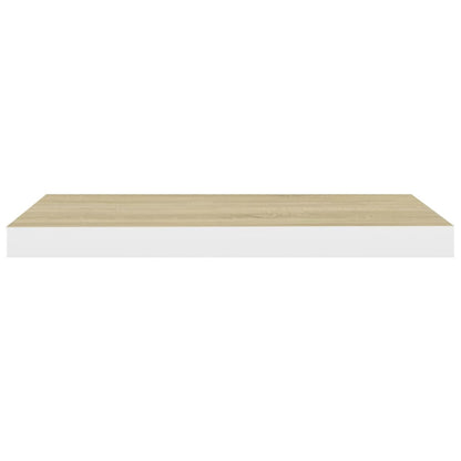 Wandschappen zwevend 4 st 60x23,5x3,8 cm MDF eikenkleurig wit