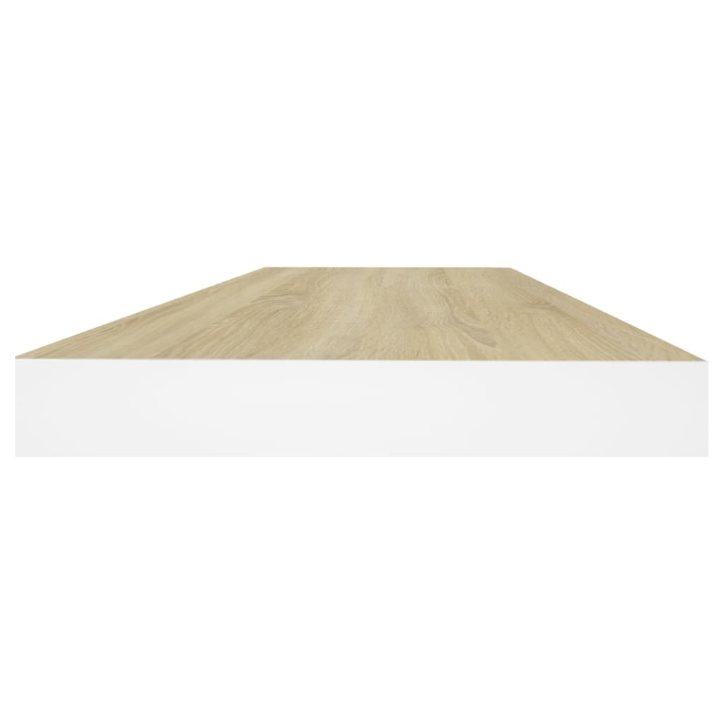 Wandschappen zwevend 4 st 60x23,5x3,8 cm MDF eikenkleurig wit