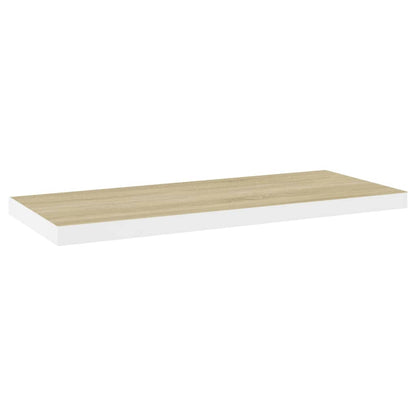 Wandschappen zwevend 4 st 80x23,5x3,8 cm MDF eikenkleurig wit