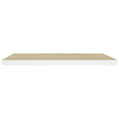 Wandschappen zwevend 4 st 80x23,5x3,8 cm MDF eikenkleurig wit