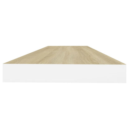 Wandschappen zwevend 4 st 80x23,5x3,8 cm MDF eikenkleurig wit