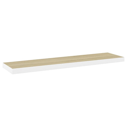 Wandschappen zwevend 4 st 90x23,5x3,8 cm MDF eikenkleurig wit