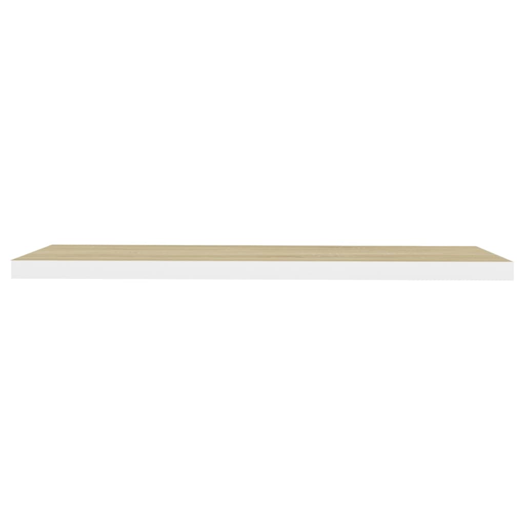 Wandschappen zwevend 4 st 90x23,5x3,8 cm MDF eikenkleurig wit