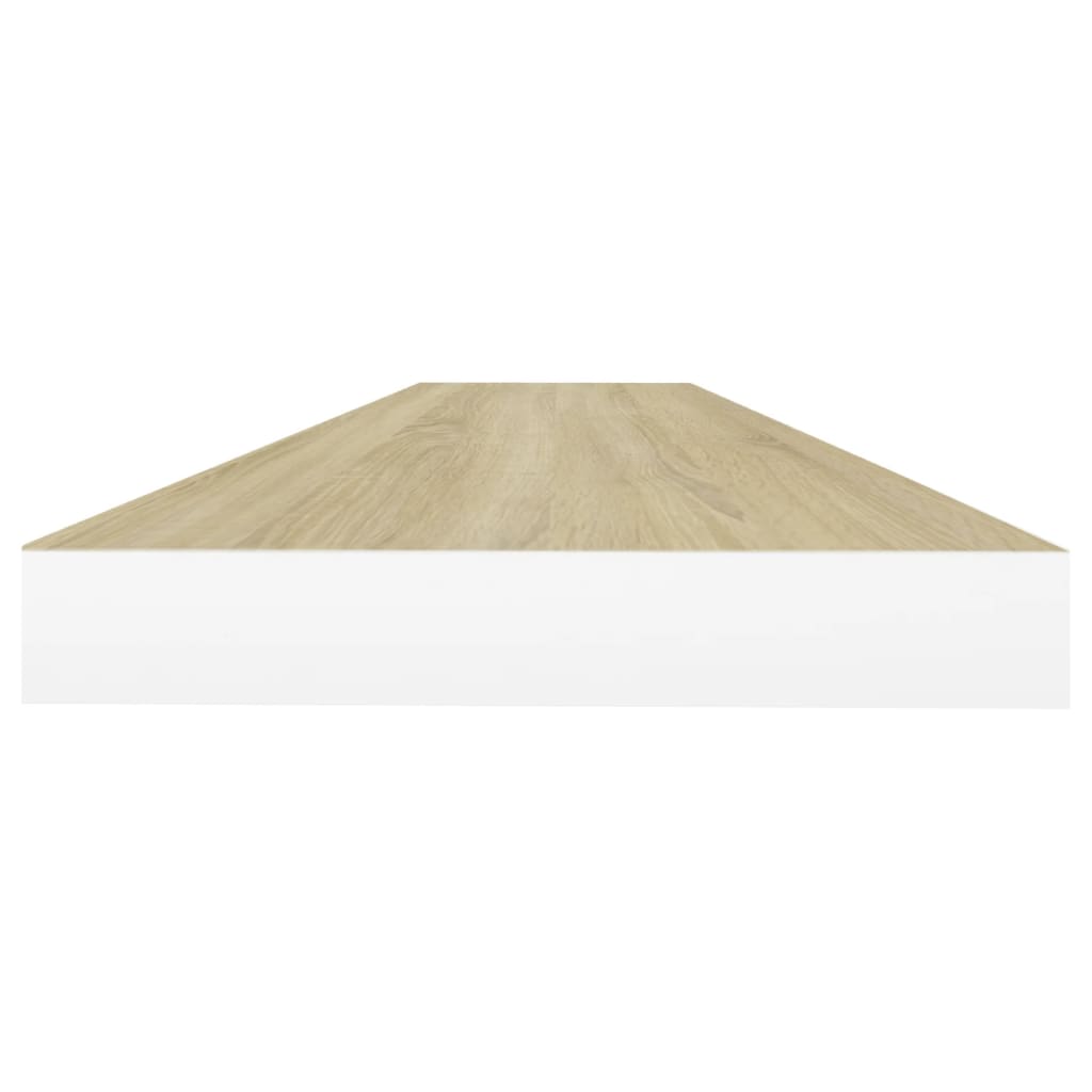 Wandschappen zwevend 4 st 90x23,5x3,8 cm MDF eikenkleurig wit