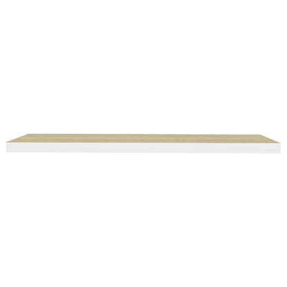 Wandschappen zwevend 4 st 120x23,5x3,8 cm MDF eikenkleurig wit