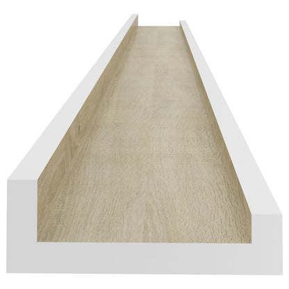 Wandschappen 4 st 115x9x3 cm wit en sonoma eikenkleurig