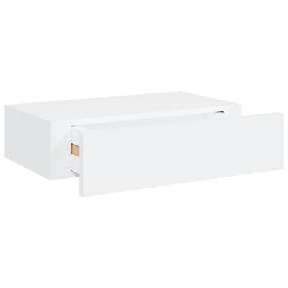 Wandschappen 2 st met lade 40x23,5x10 cm MDF wit