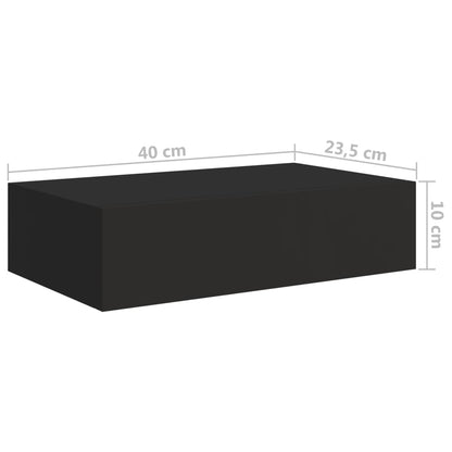 Wandschap met lade 40x23,5x10 cm MDF zwart