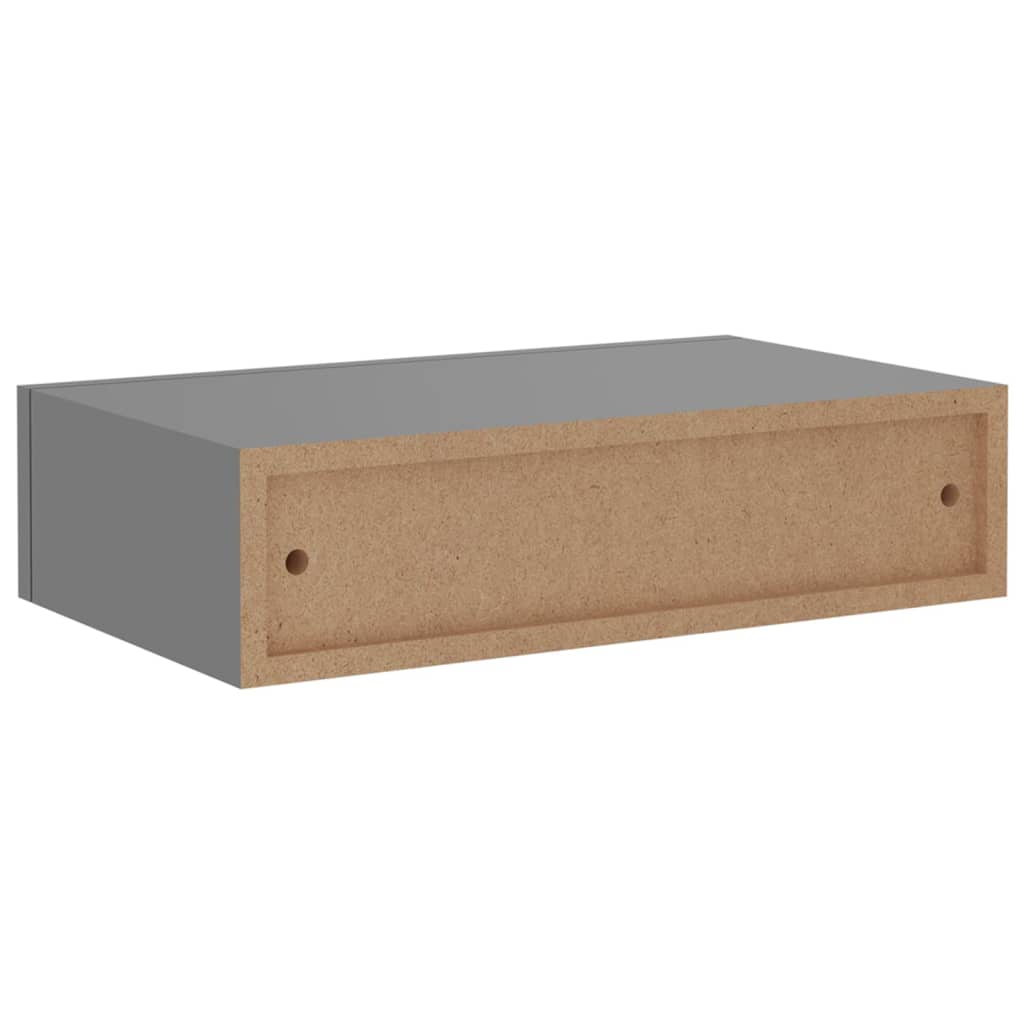 Wandschap met lade 40x23,5x10 cm MDF grijs