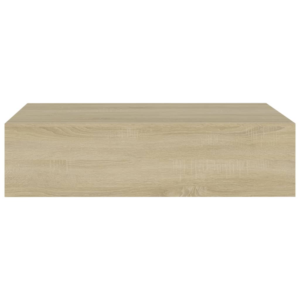 Wandschappen 2 st met lade 40x23,5x10 cm MDF eikenkleurig