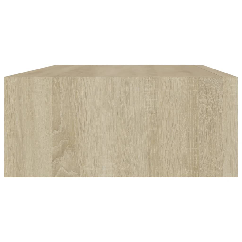 Wandschappen 2 st met lade 40x23,5x10 cm MDF eikenkleurig