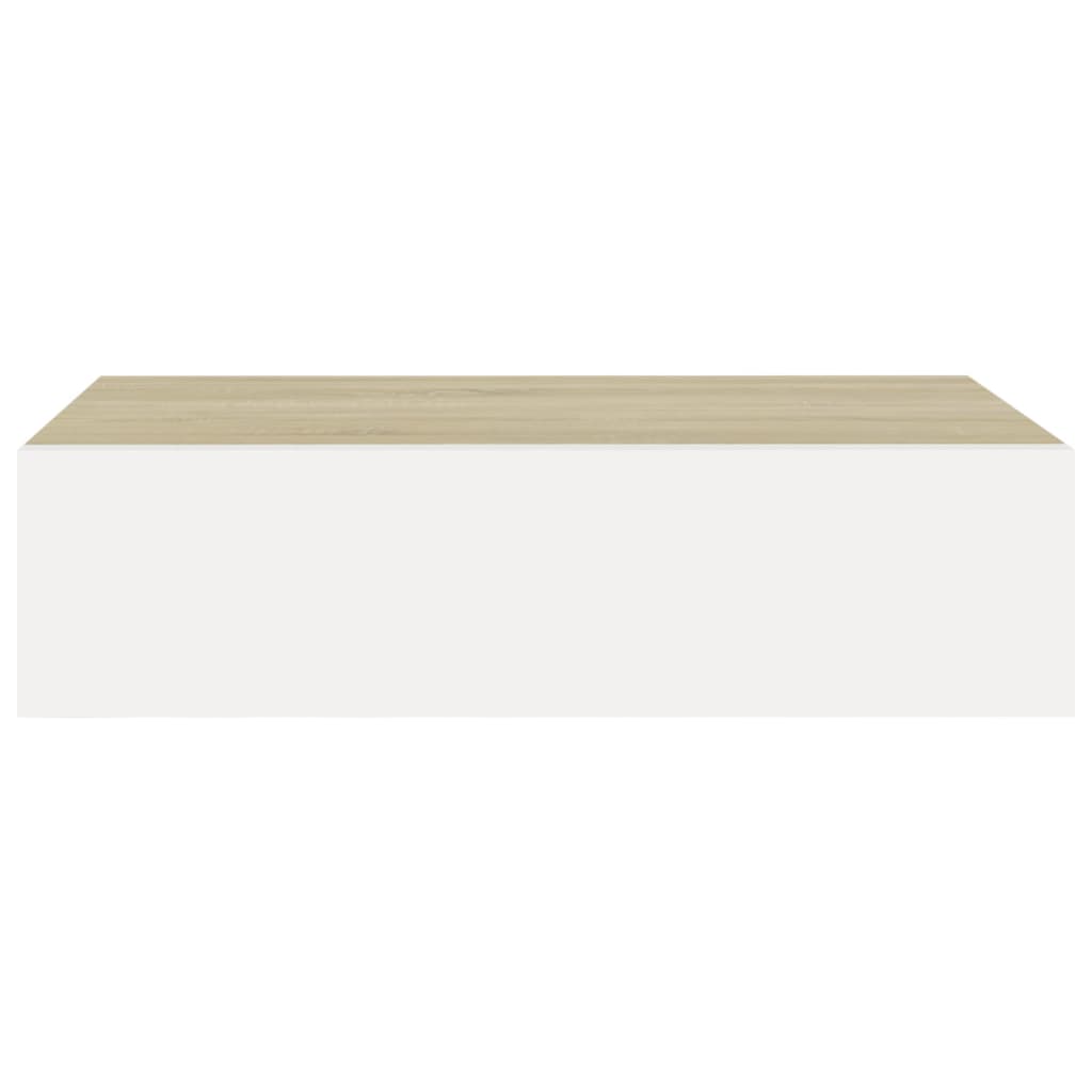 Wandschap met lade 40x23,5x10 cm MDF eikenkleurig en wit