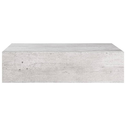 Wandschappen 2 st met lade 40x23,5x10 cm MDF betongrijs