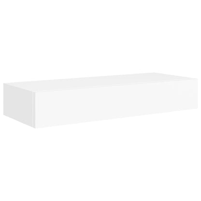 Wandschappen 2 st met lade 60x23,5x10 cm MDF wit